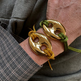 Bean bracelet gold large