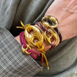 Bean bracelet gold large
