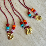 Initial necklace burgundy