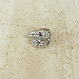 Twisted clear hearts ring