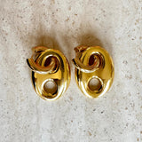 Bean earrings gold large