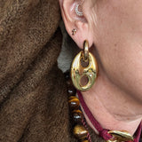 Bean earrings gold large