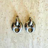 Bean earring small silver
