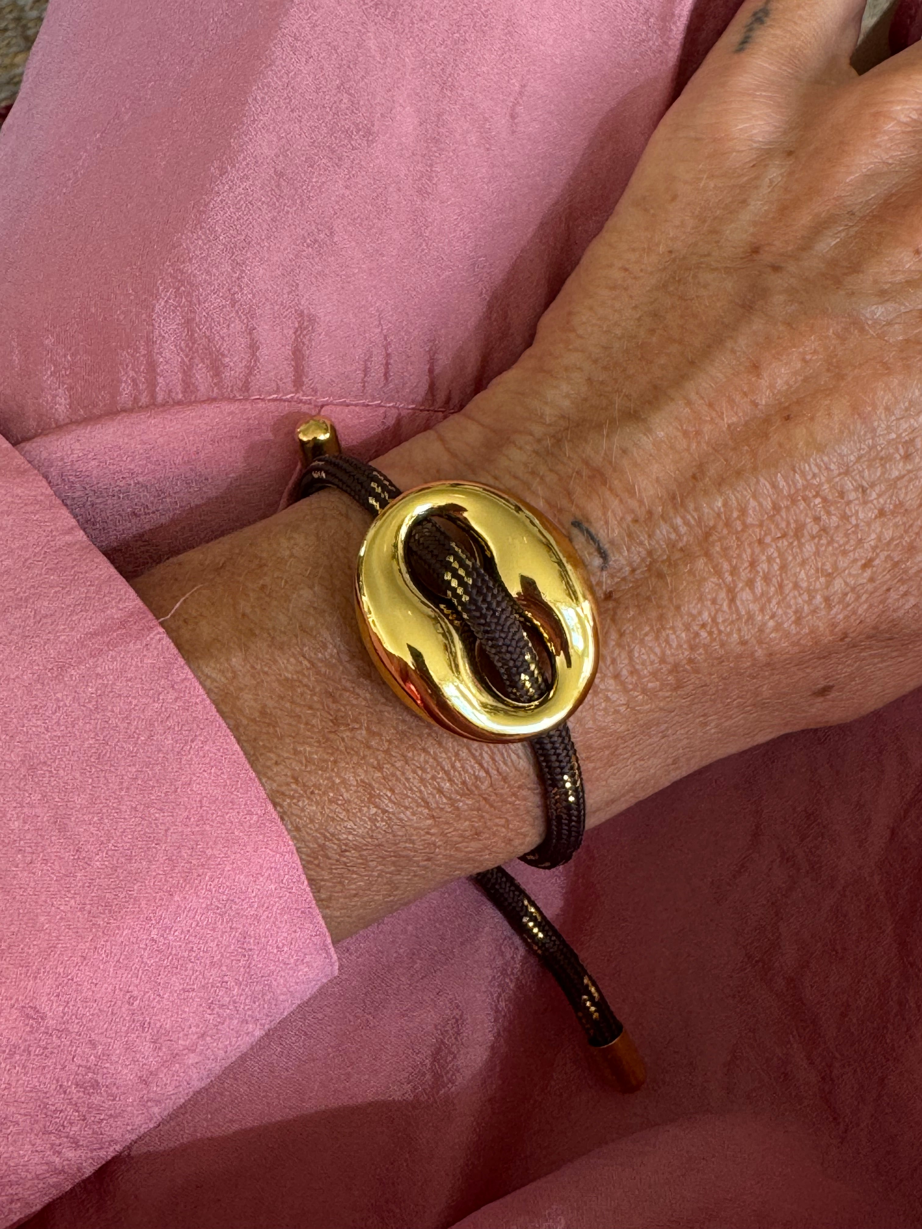 Bean bracelet gold medium