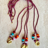 Initial necklace burgundy