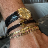 Bean bracelet gold men