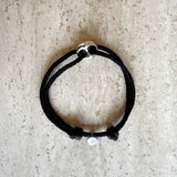 Bean bracelet silver men